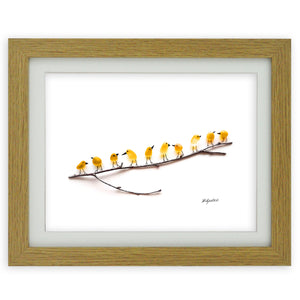 Yellow Birds on Branch