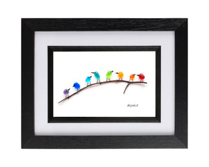 Rainbow Birds on Branch