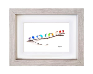 Rainbow Birds on Branch