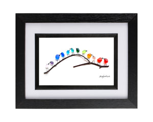 Rainbow Birds on Branch